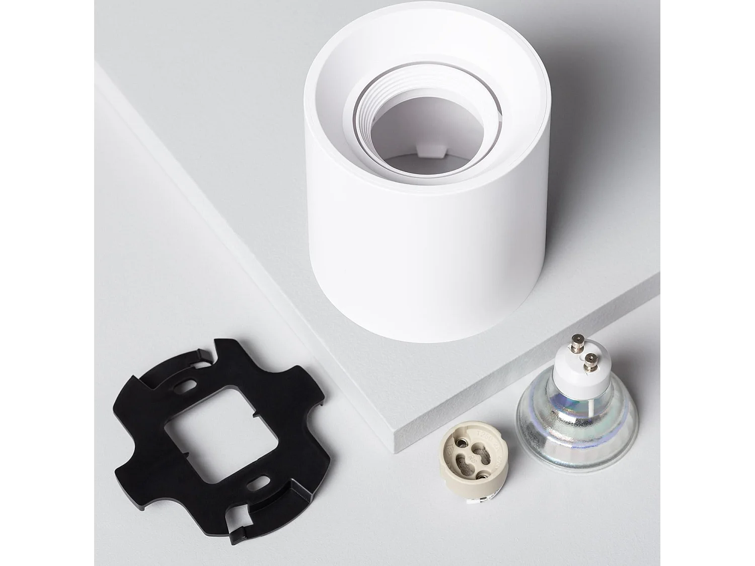 Applique da Soffitto Bianco con Lampadina GU10 Space 4000K Bianco Naturale