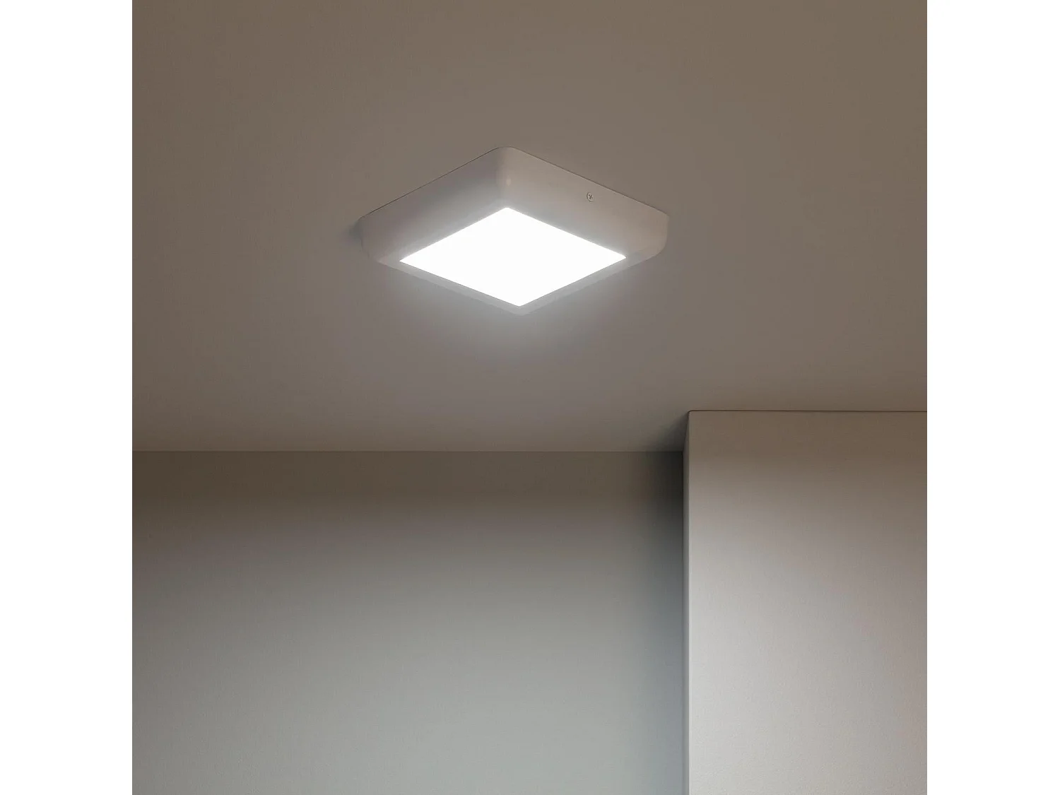 Plafoniera LED 12W Quadrato Metallo 178x178 mm Design Bianco 3000K Bianco Caldo