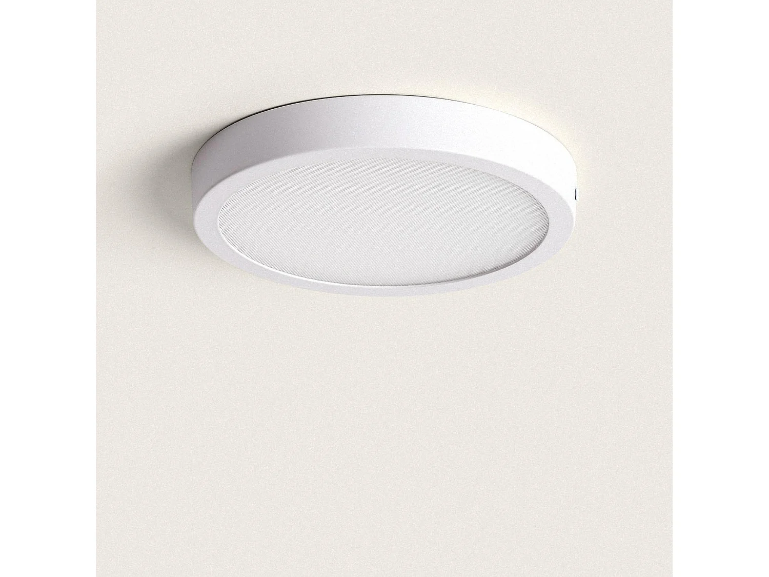 Plafonnier LED Rond 18W Extra-Plat (CRI90) Microprismatique CCT Sélectionnable (UGR17) Ø205 mm Sélectionnable (chaud-neutre-froid)