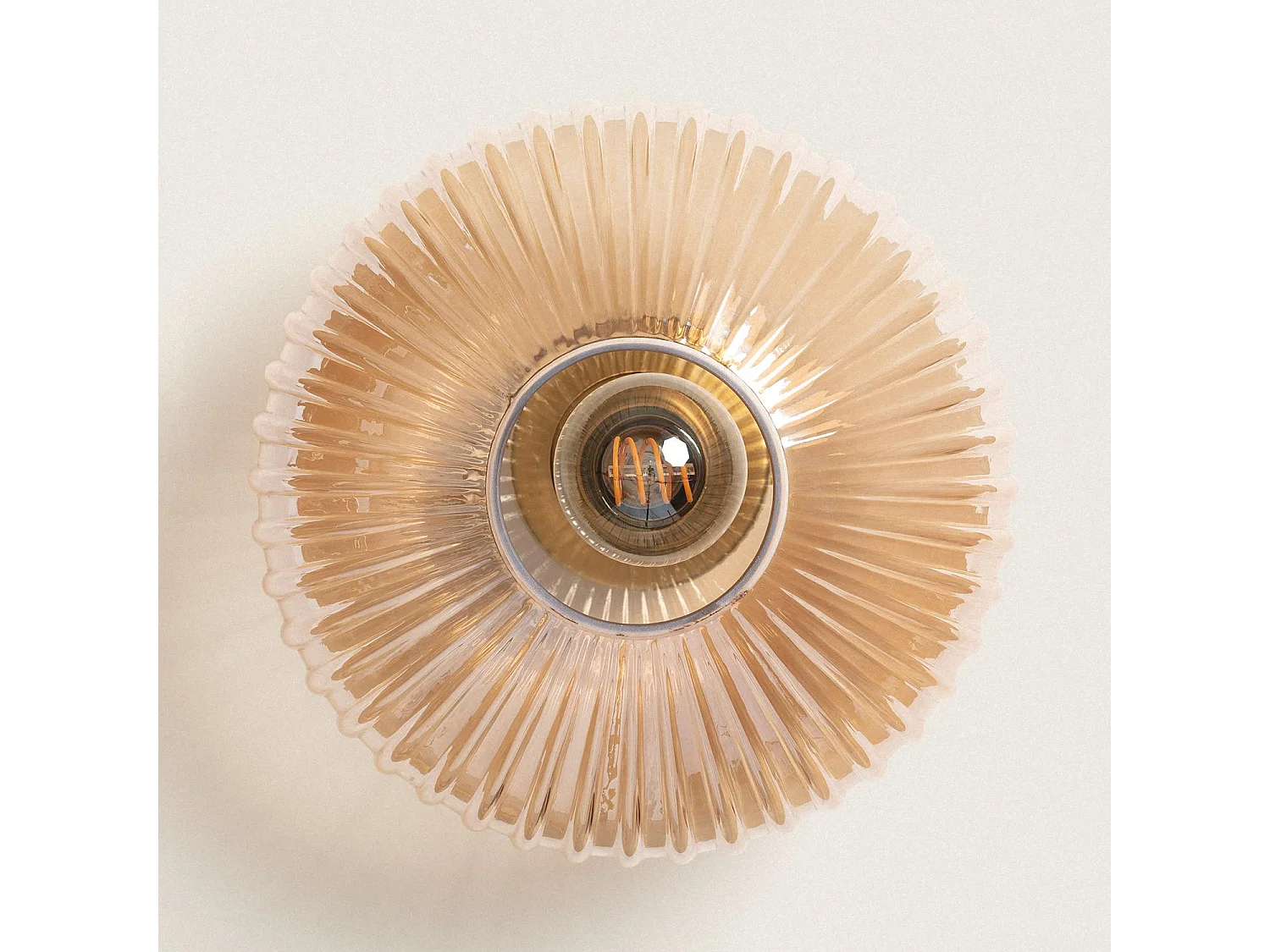 Plafonnier Métal et Verre Basile Ambre