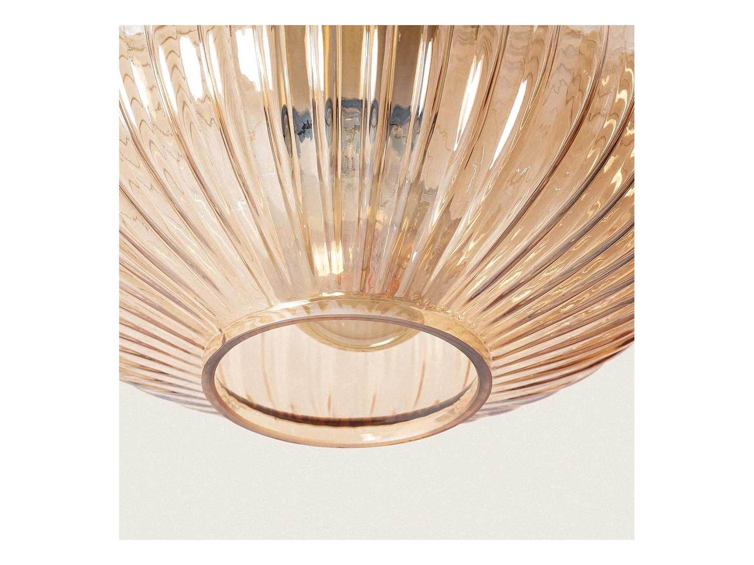 Plafonnier Métal et Verre Basile Ambre