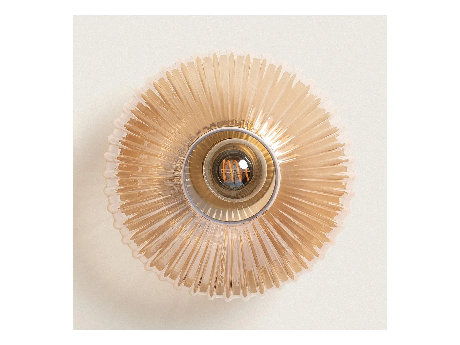 Plafonnier Métal et Verre Basile Ambre