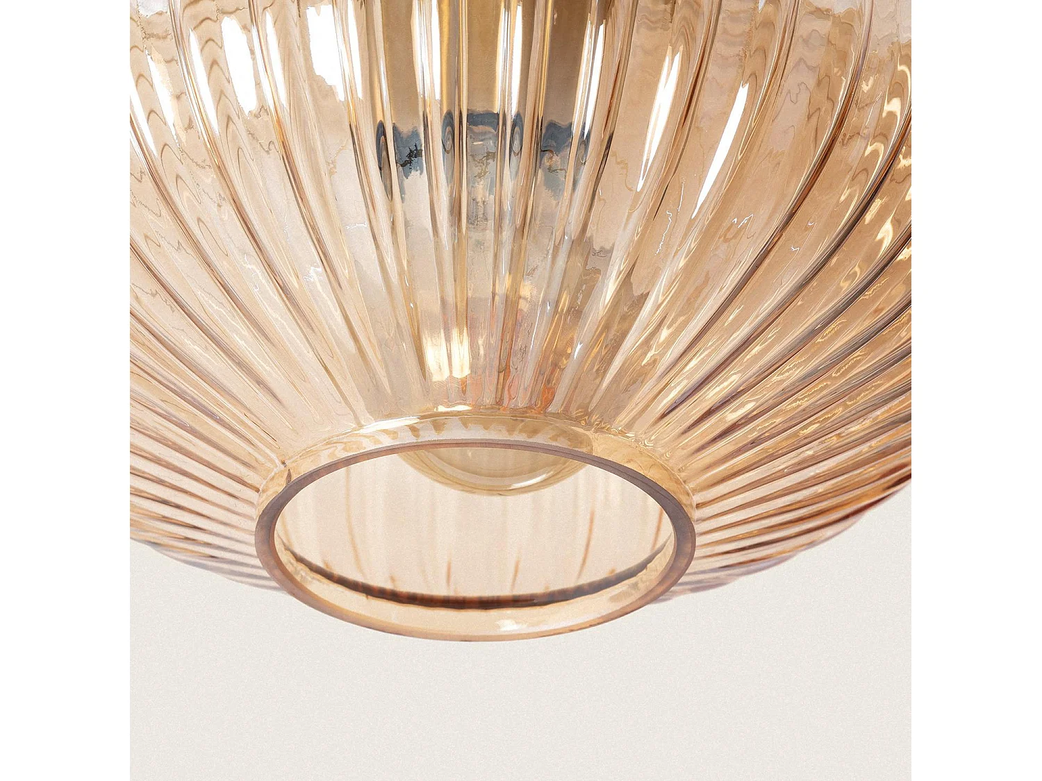 Plafonnier Métal et Verre Basile Ambre