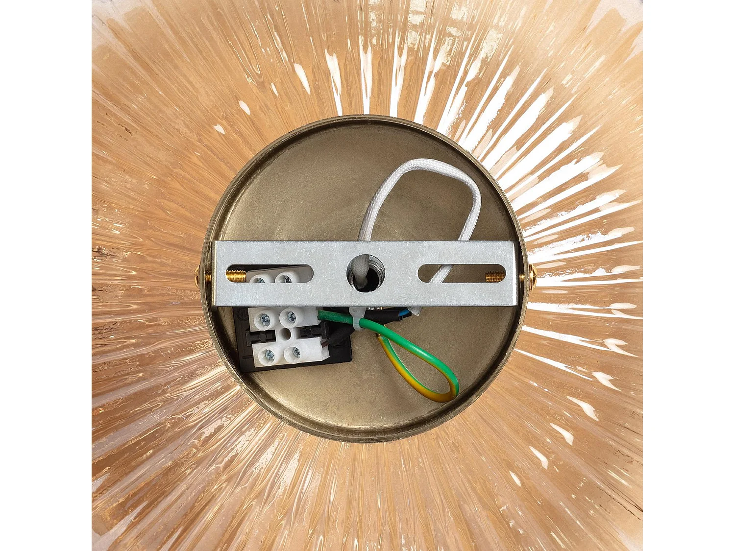 Plafonnier Métal et Verre Basile Ambre