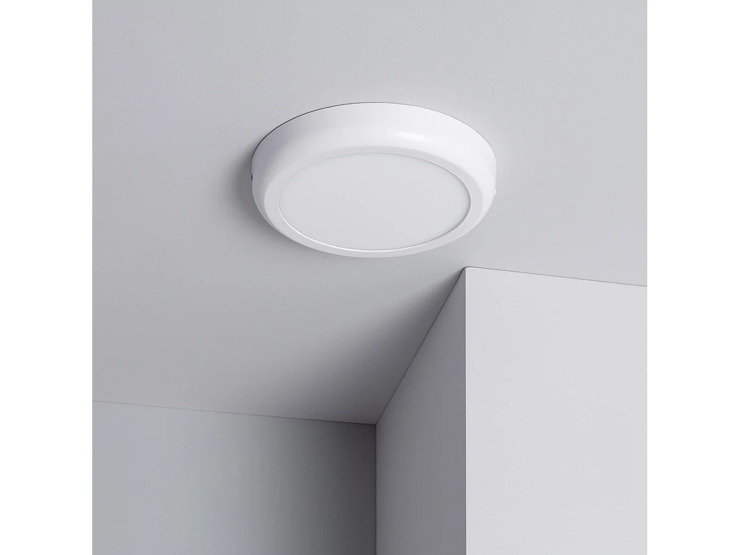 Plafonnier LED Rond 18W Métal Design White Ø225 mm  3000K Blanc chaud