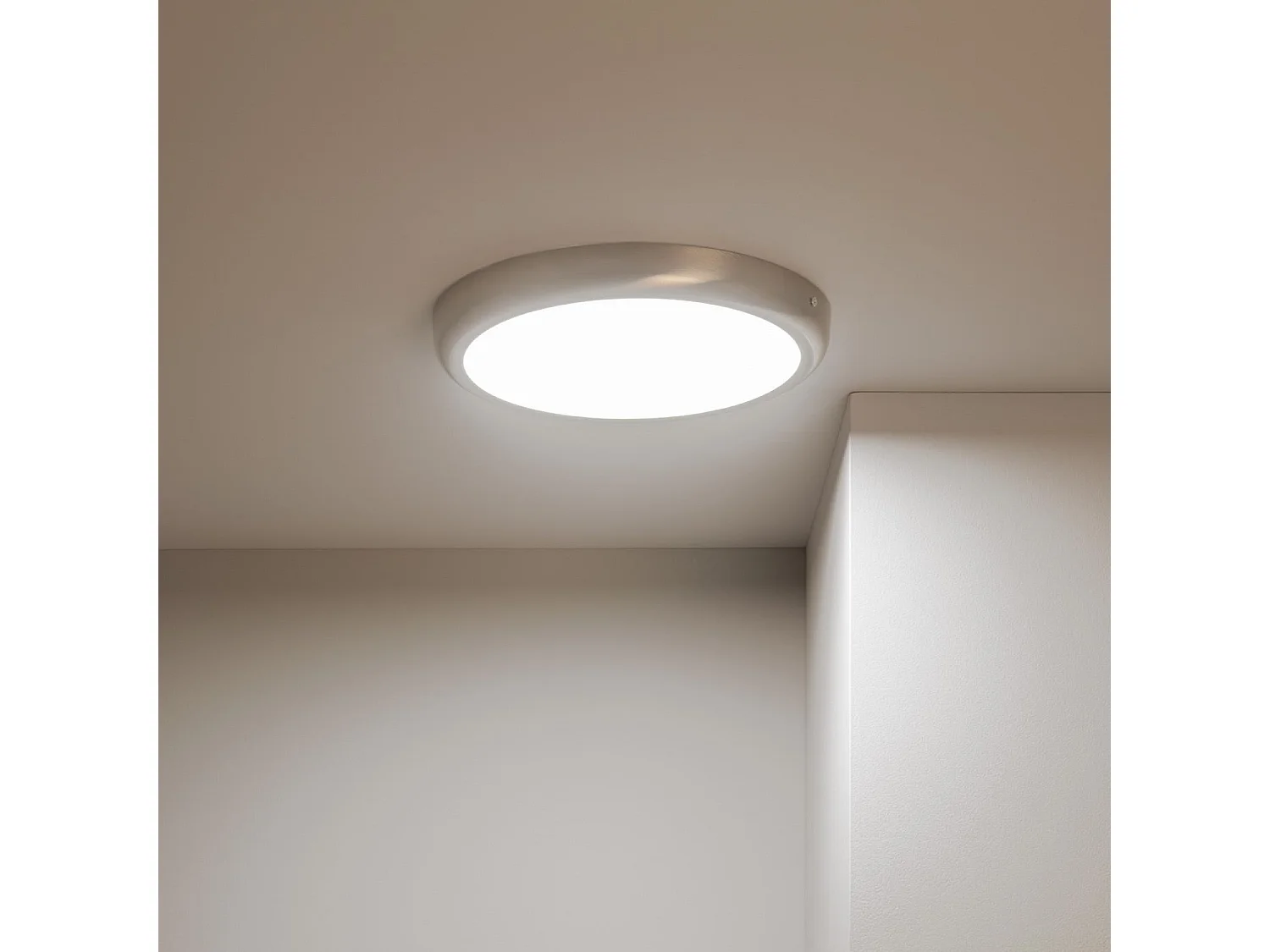 Plafoniera LED 24W Circolare Metallo Ø300 mm Design Argento 2900K - 3200K Bianco Caldo