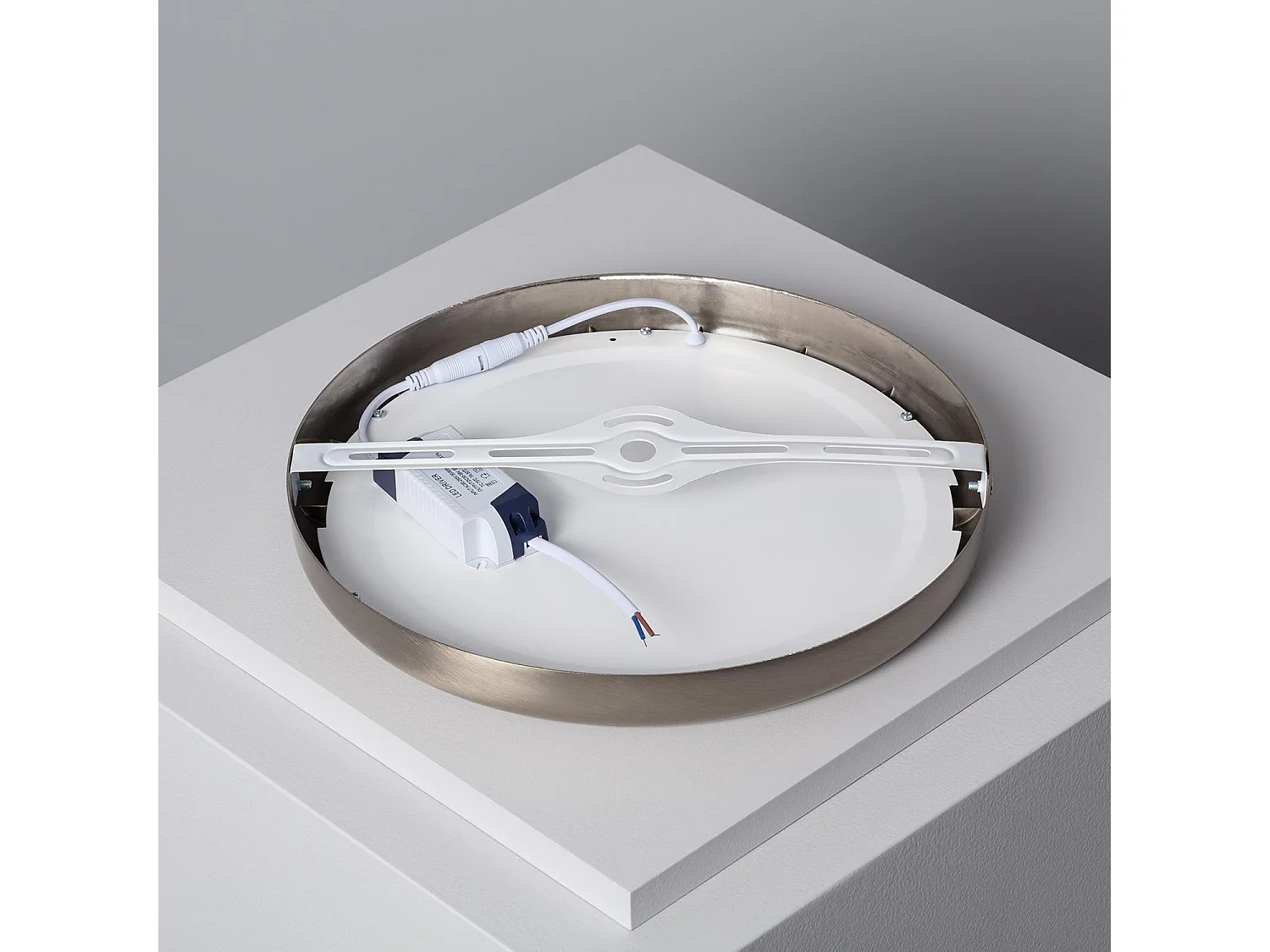 Plafoniera LED 24W Circolare Metallo Ø300 mm Design Argento 2900K - 3200K Bianco Caldo