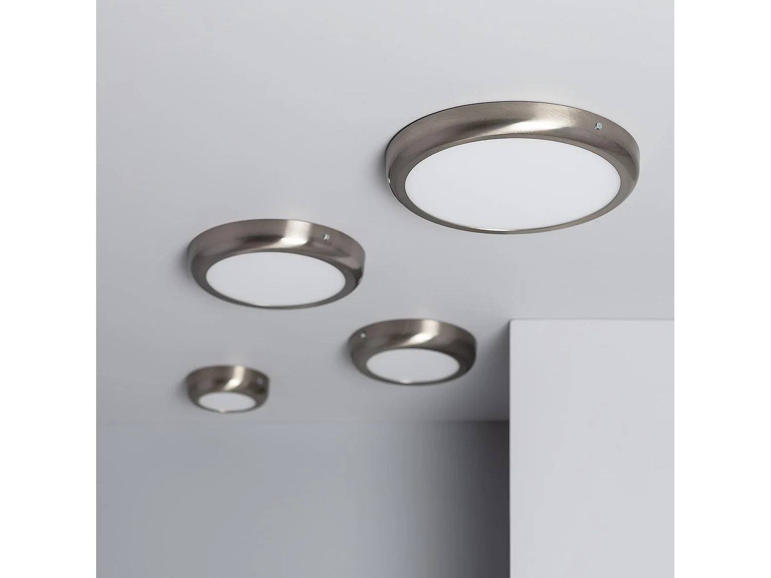 Plafoniera LED 24W Circolare Metallo Ø300 mm Design Argento 2900K - 3200K Bianco Caldo