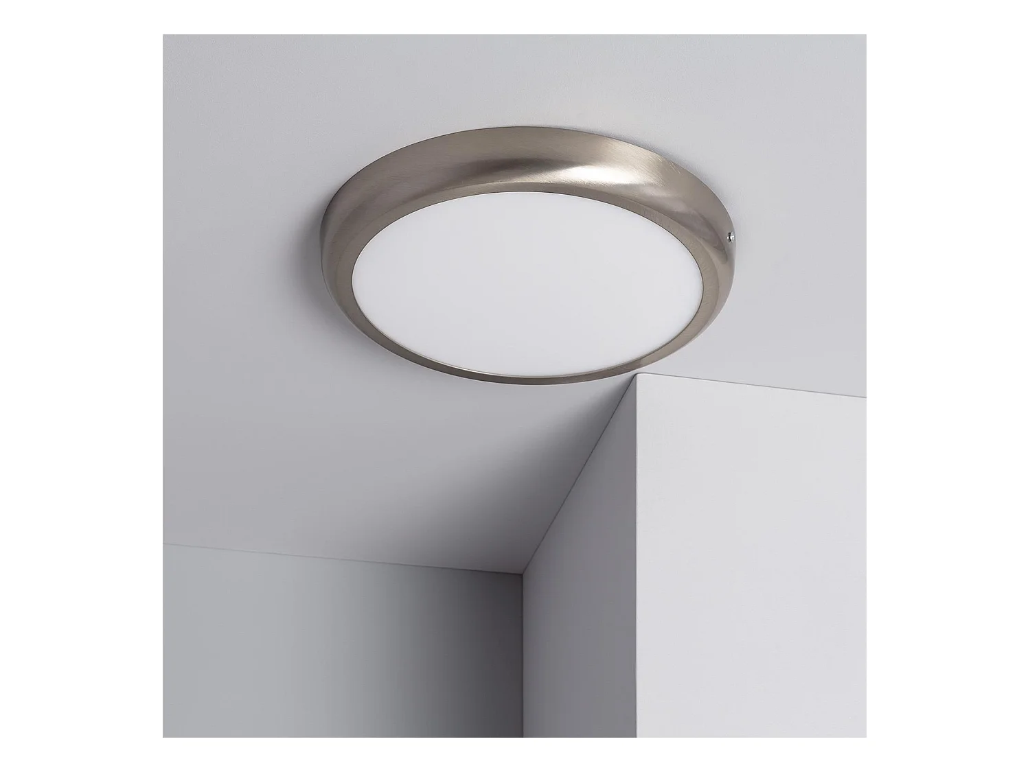 Plafonnier LED Rond Métal 24W Design Silver Ø300mm 2900K - 3200K Blanc chaud