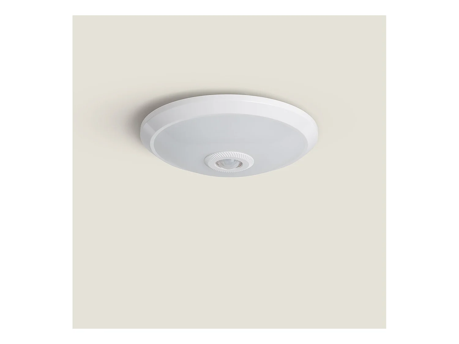 Plafón LED Techo 8W con Sensor de Movimiento PIR y Crepuscular Design Ø240 mm 6000K Blanco Frío