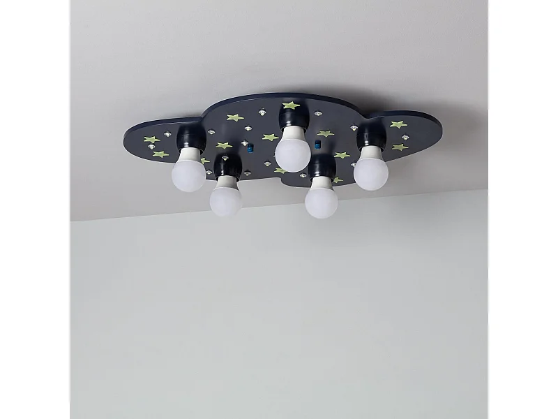 Lámpara de Techo Infantil Madera Cosmon Azul