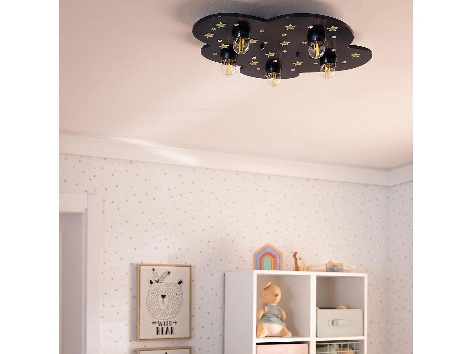 Plafonnier Kids Bois Cosmon  Bleu