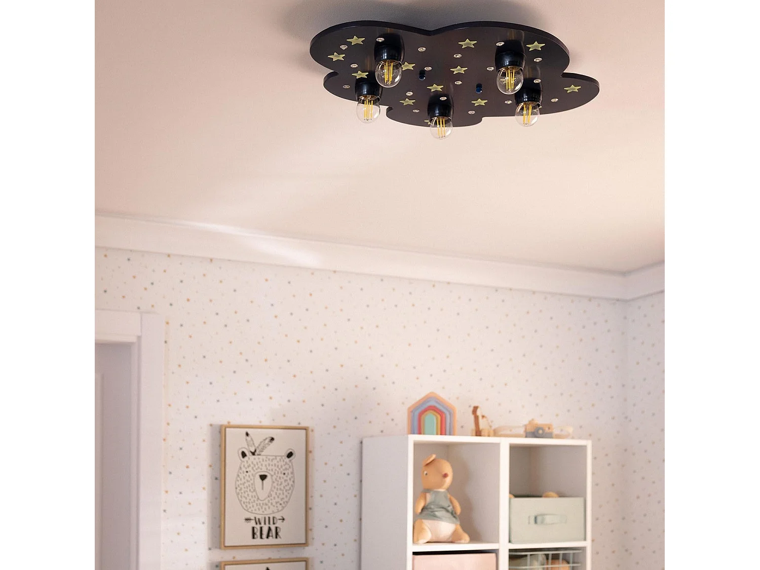 Plafonnier Kids Bois Cosmon  Bleu