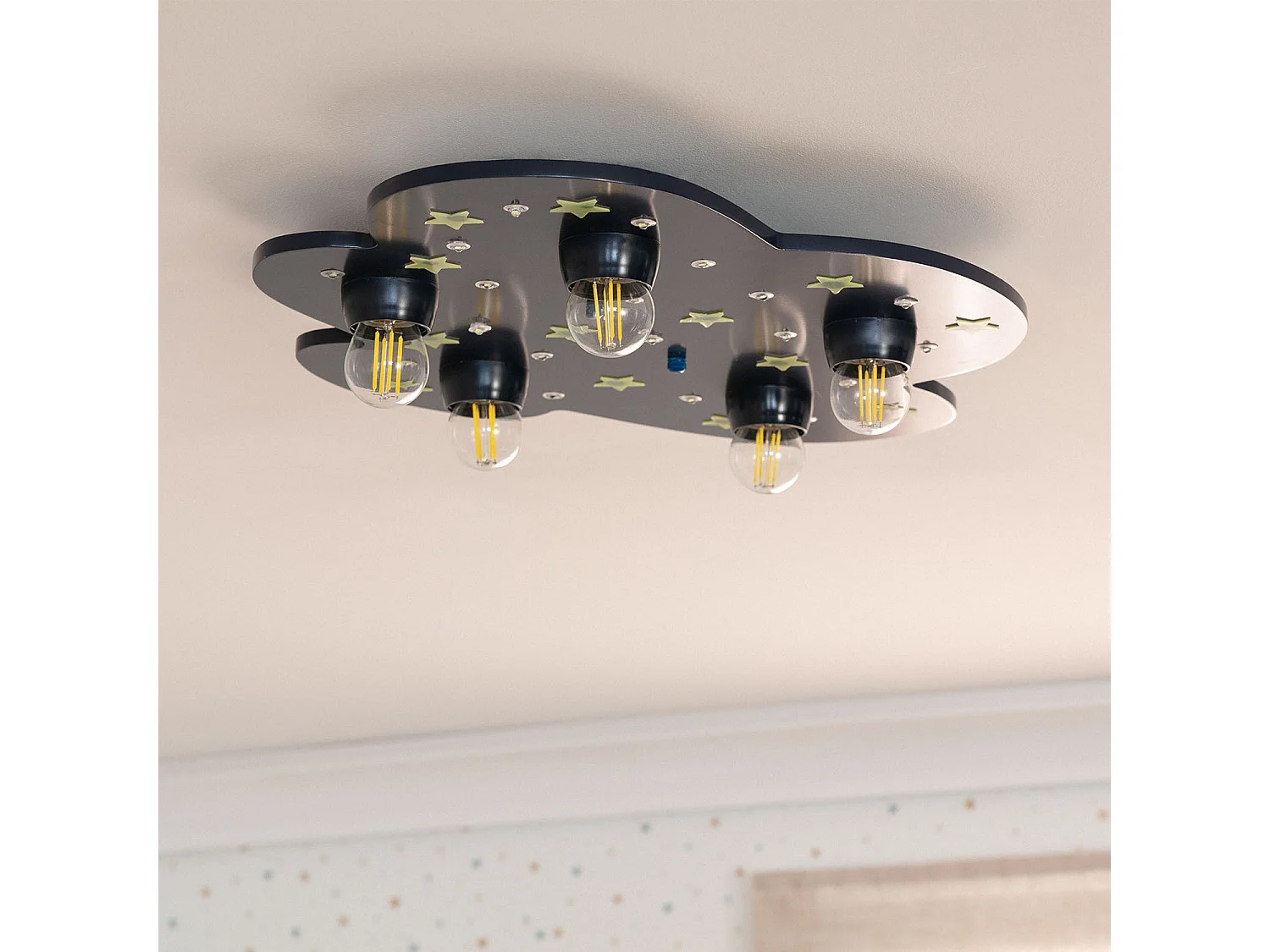 Plafonnier Kids Bois Cosmon  Bleu