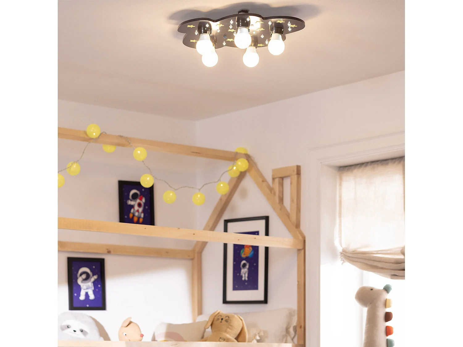 Plafonnier Kids Bois Cosmon  Bleu