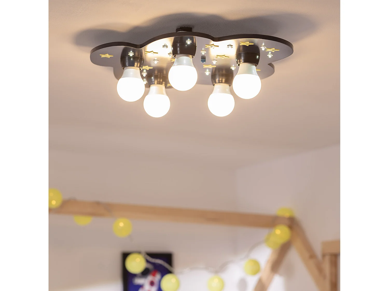 Plafonnier Kids Bois Cosmon  Bleu