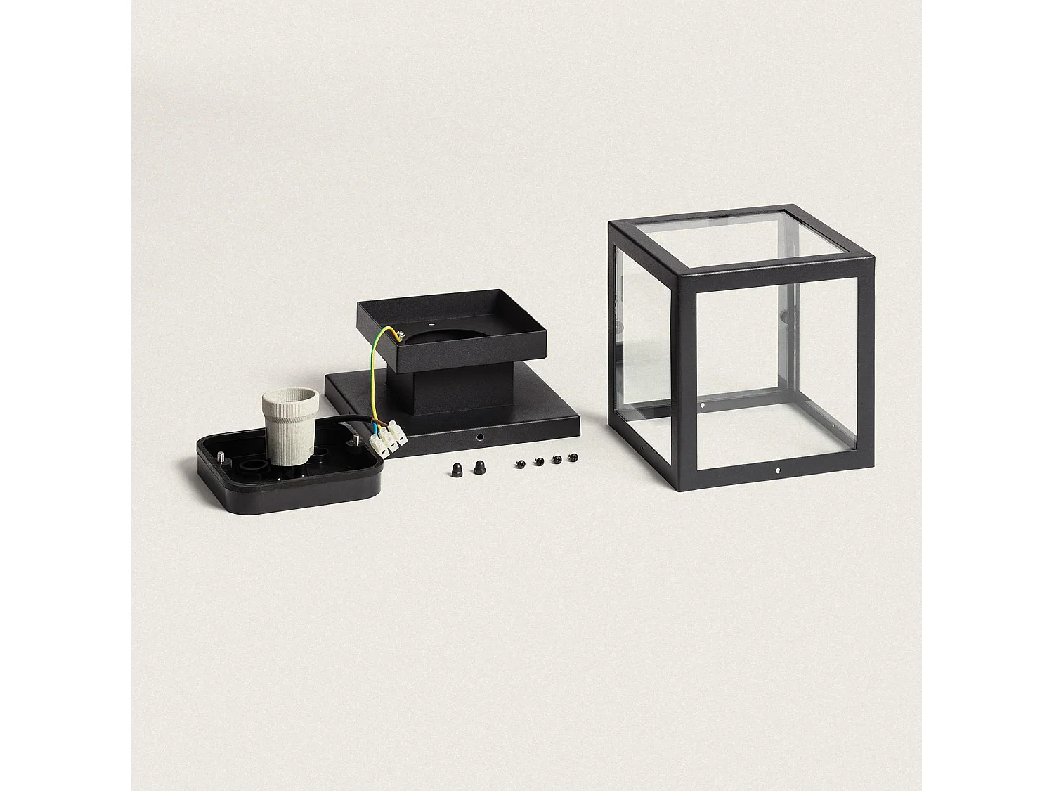 Aplique de Techo Exterior Acero Inoxidable Theia Negro