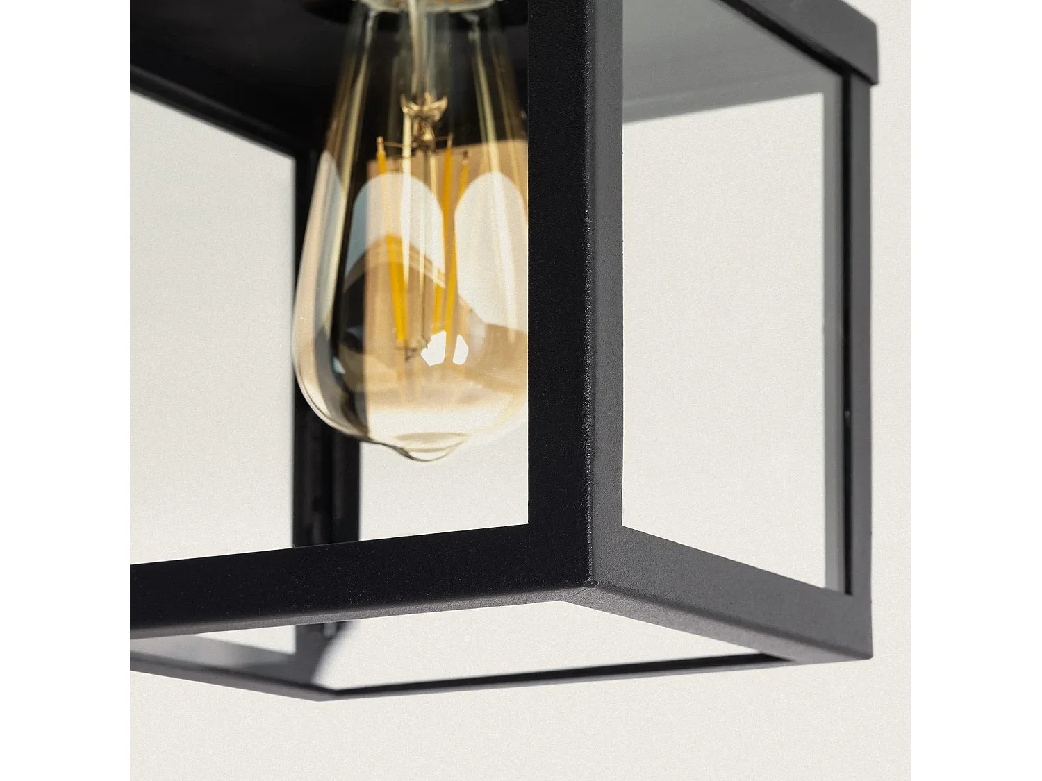 Aplique de Techo Exterior Acero Inoxidable Theia Negro