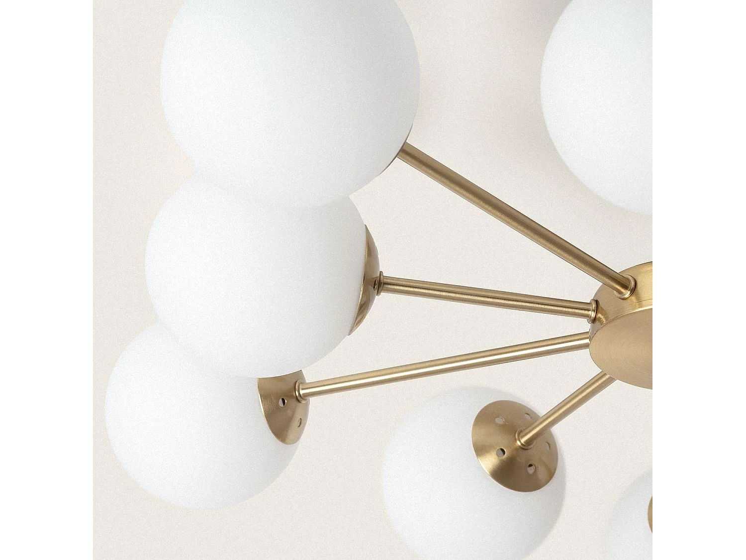 Plafonnier Métal et Verre Moonlight Brass 10 Spots Doré