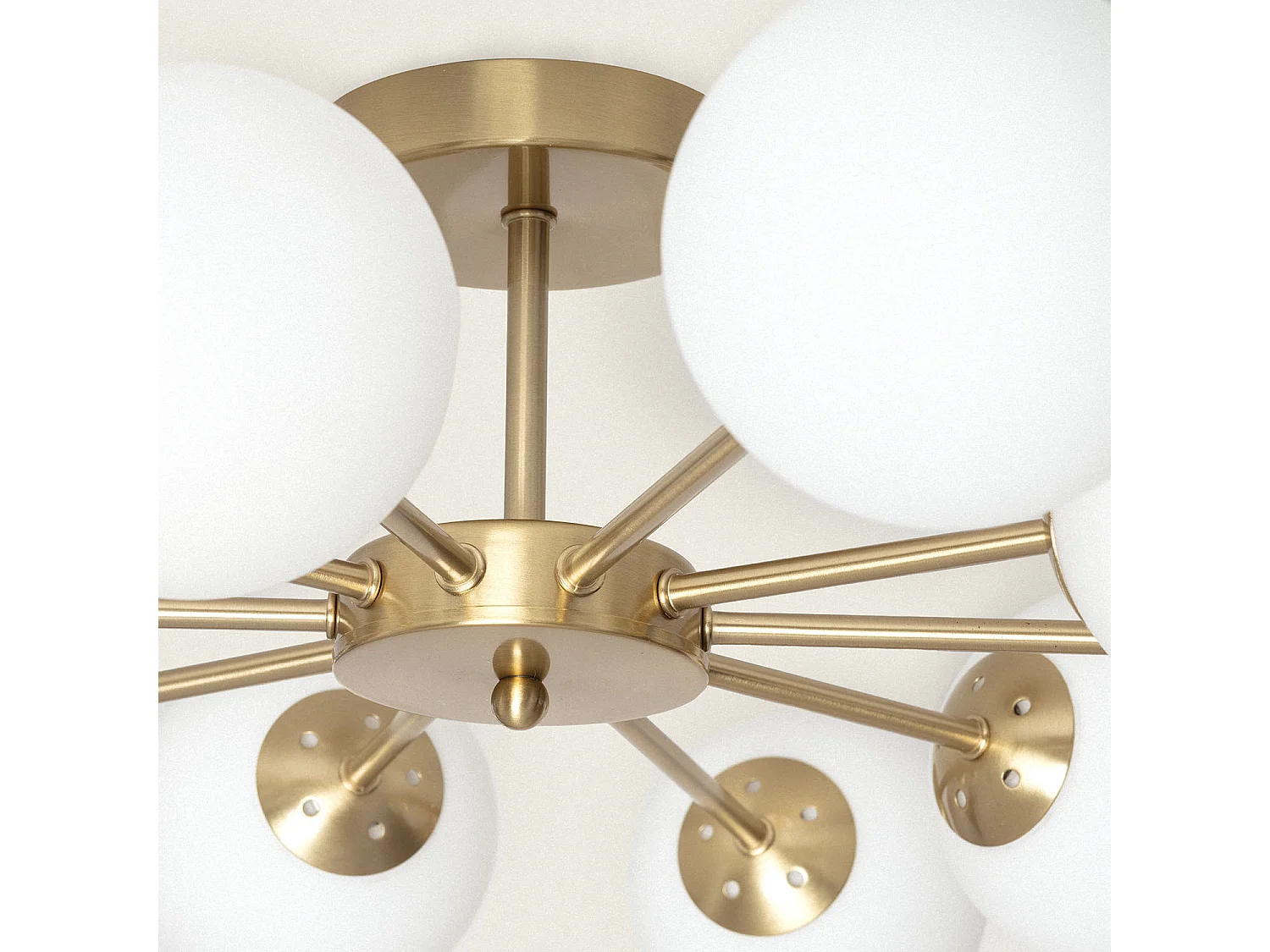 Plafonnier Métal et Verre Moonlight Brass 10 Spots Doré