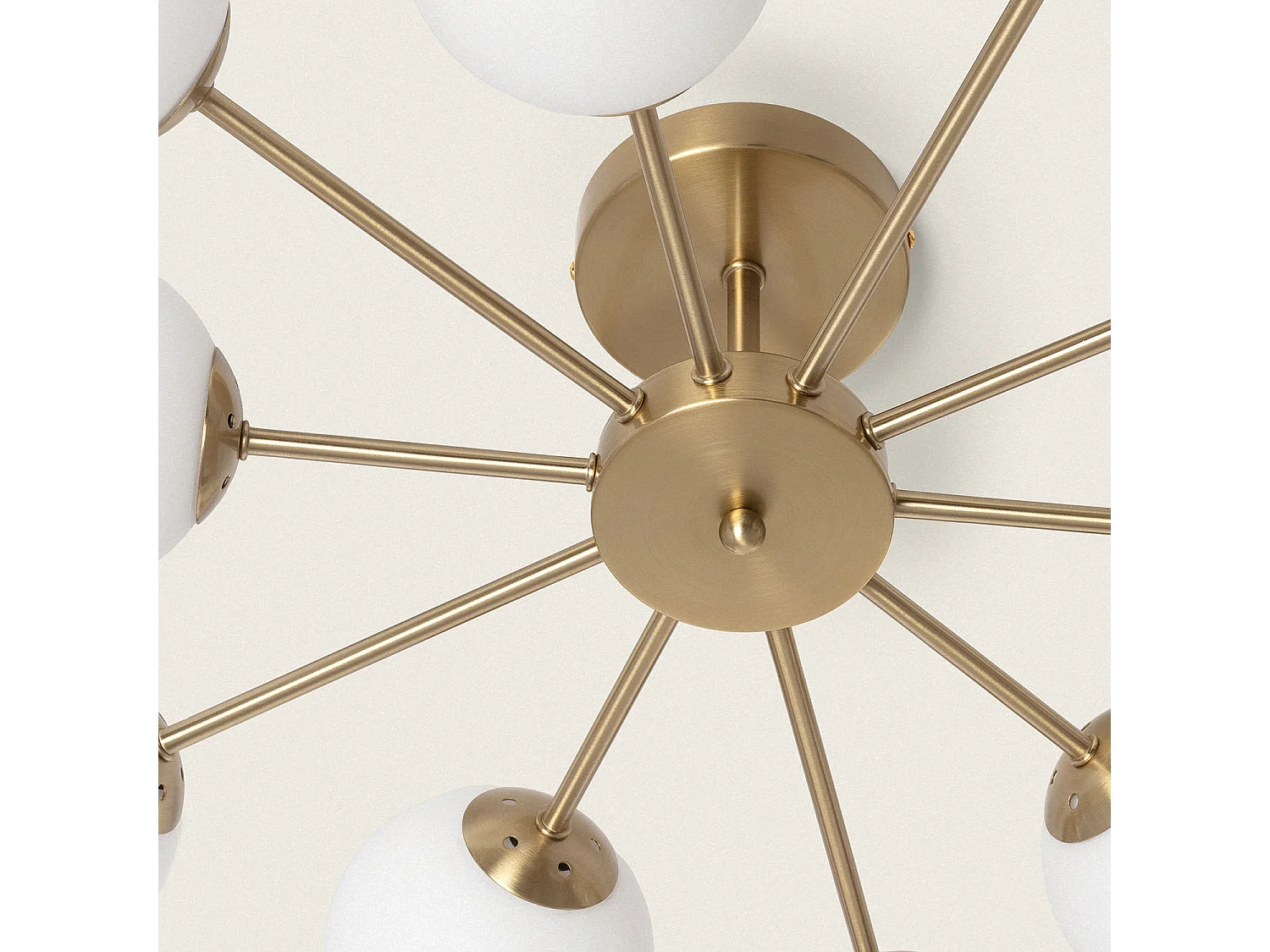 Plafonnier Métal et Verre Moonlight Brass 10 Spots Doré