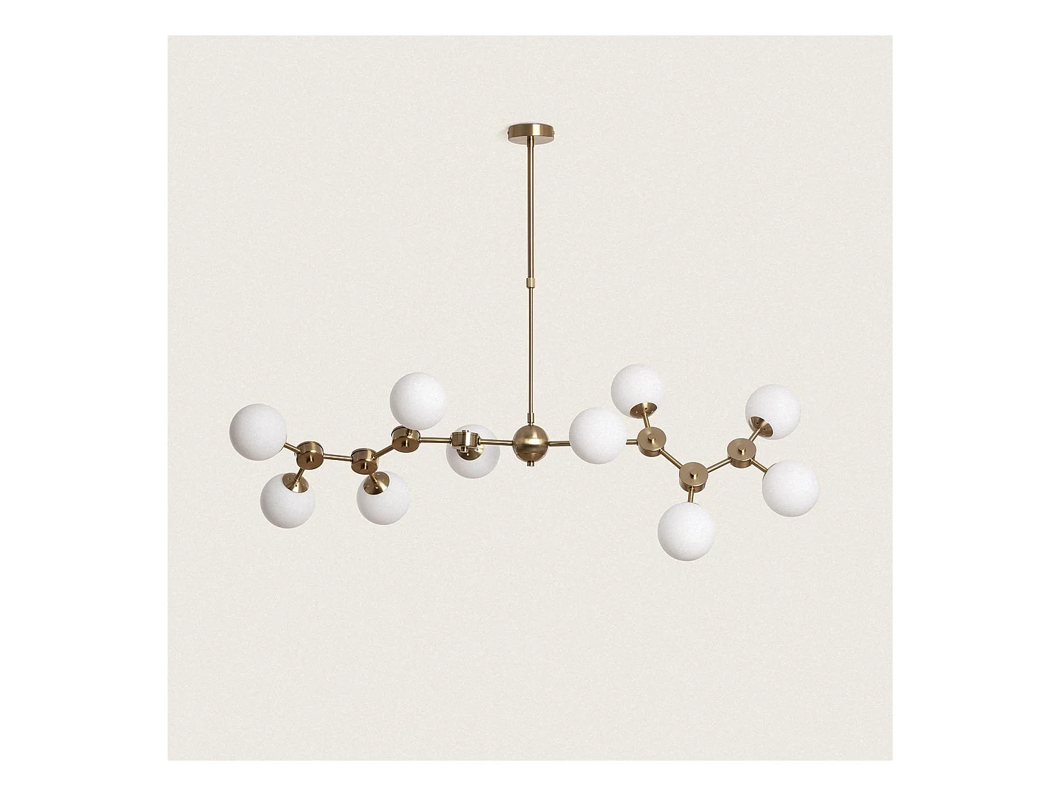 Plafonnier Métal et Verre Moonlight Brass Large 10 Spots Doré