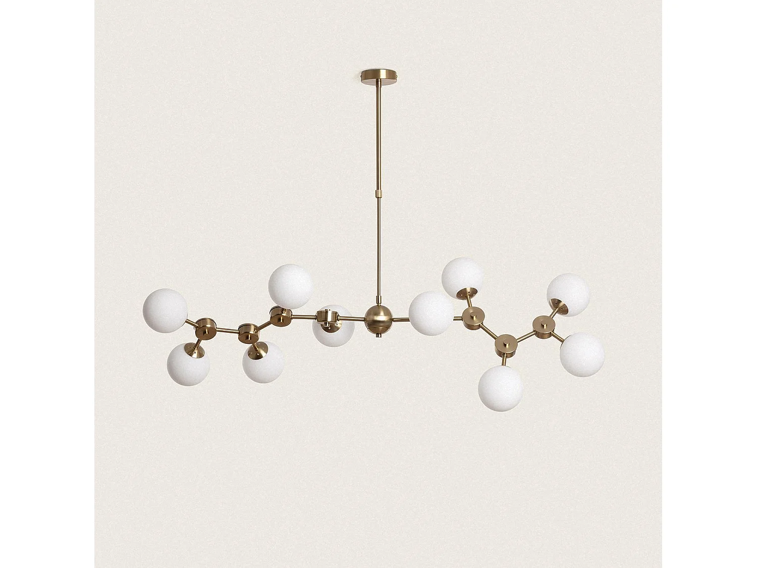 Plafonnier Métal et Verre Moonlight Brass Large 10 Spots Doré