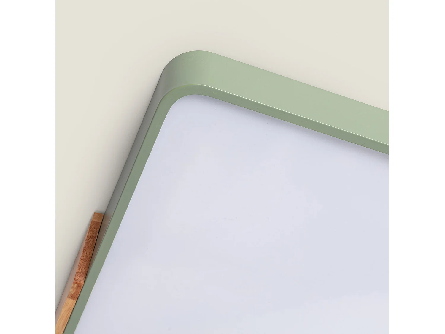 Plafonnier LED 30W Rectangulaire Bois et Métal 625x425 mm CCT Sélectionnable Semi-Dari Vert