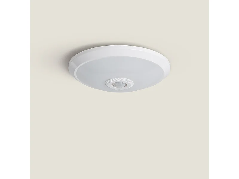 Plafón LED Techo 12W con Sensor de Movimiento PIR y Crepuscular Design Ø240 mm 6000K Blanco Frío