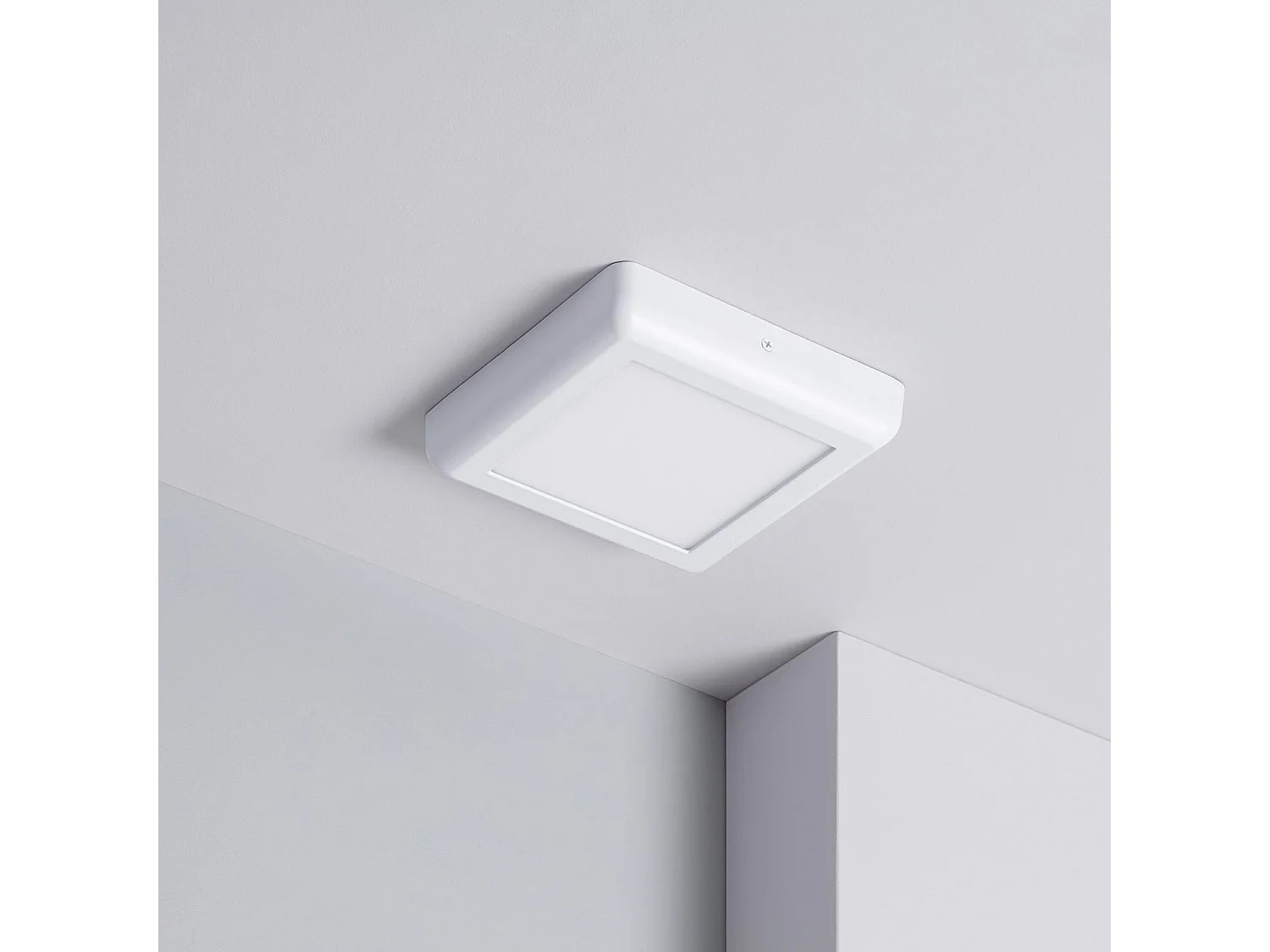 Plafonnier LED Carré Métal Design White 12W 178x178mm  4000K Blanc neutre