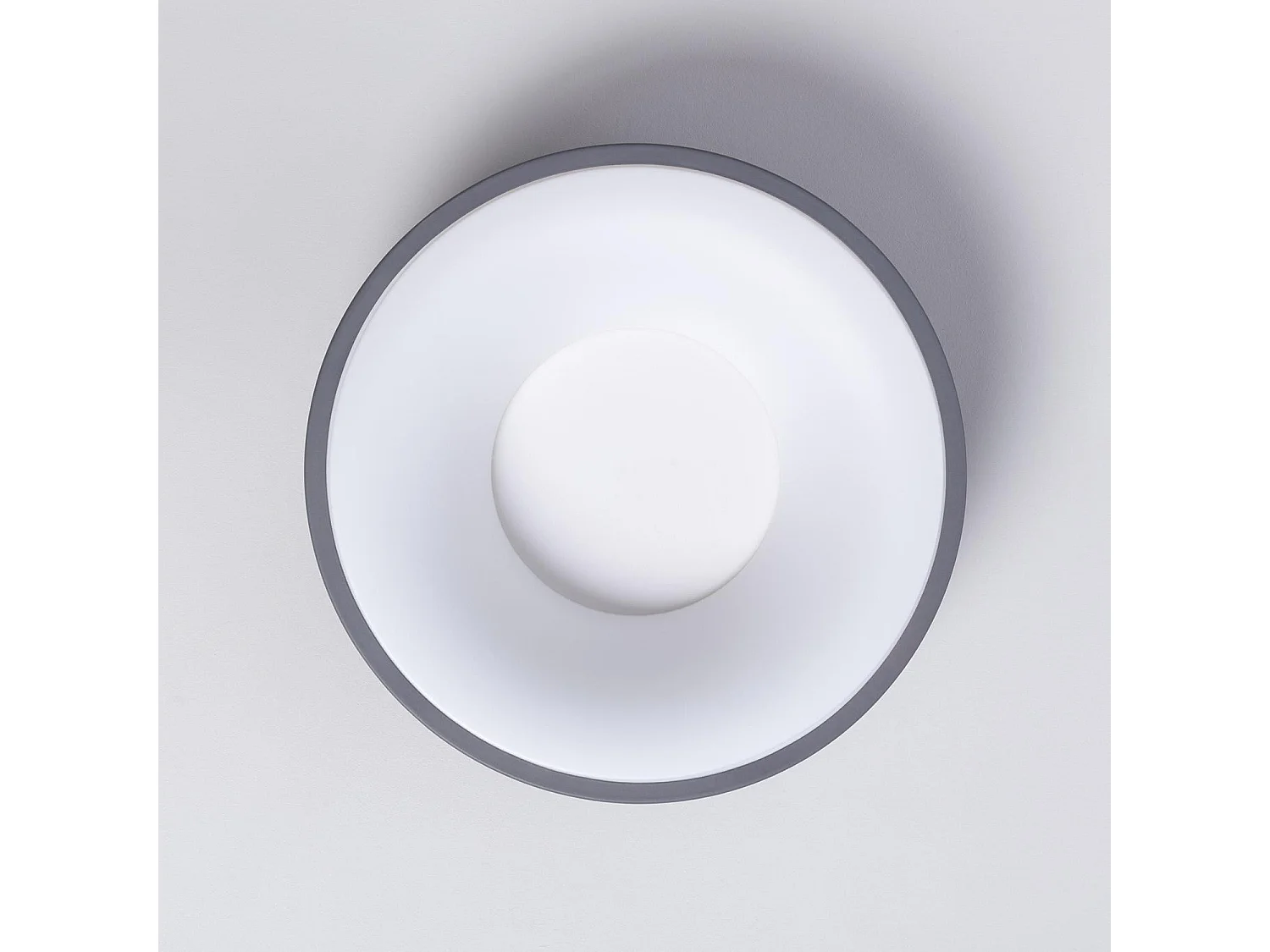 Plafoniera LED 15W Circolare Metallo Ø300 mm CCT Selezionabile Wingu Grigio