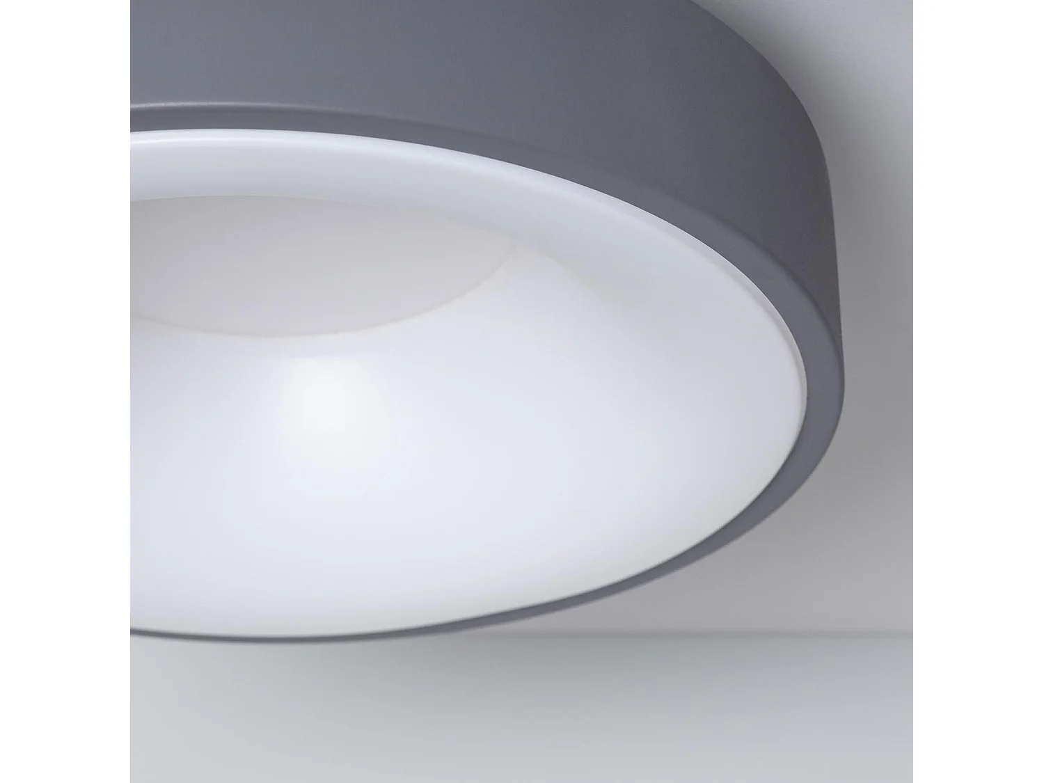 Plafoniera LED 15W Circolare Metallo Ø300 mm CCT Selezionabile Wingu Grigio