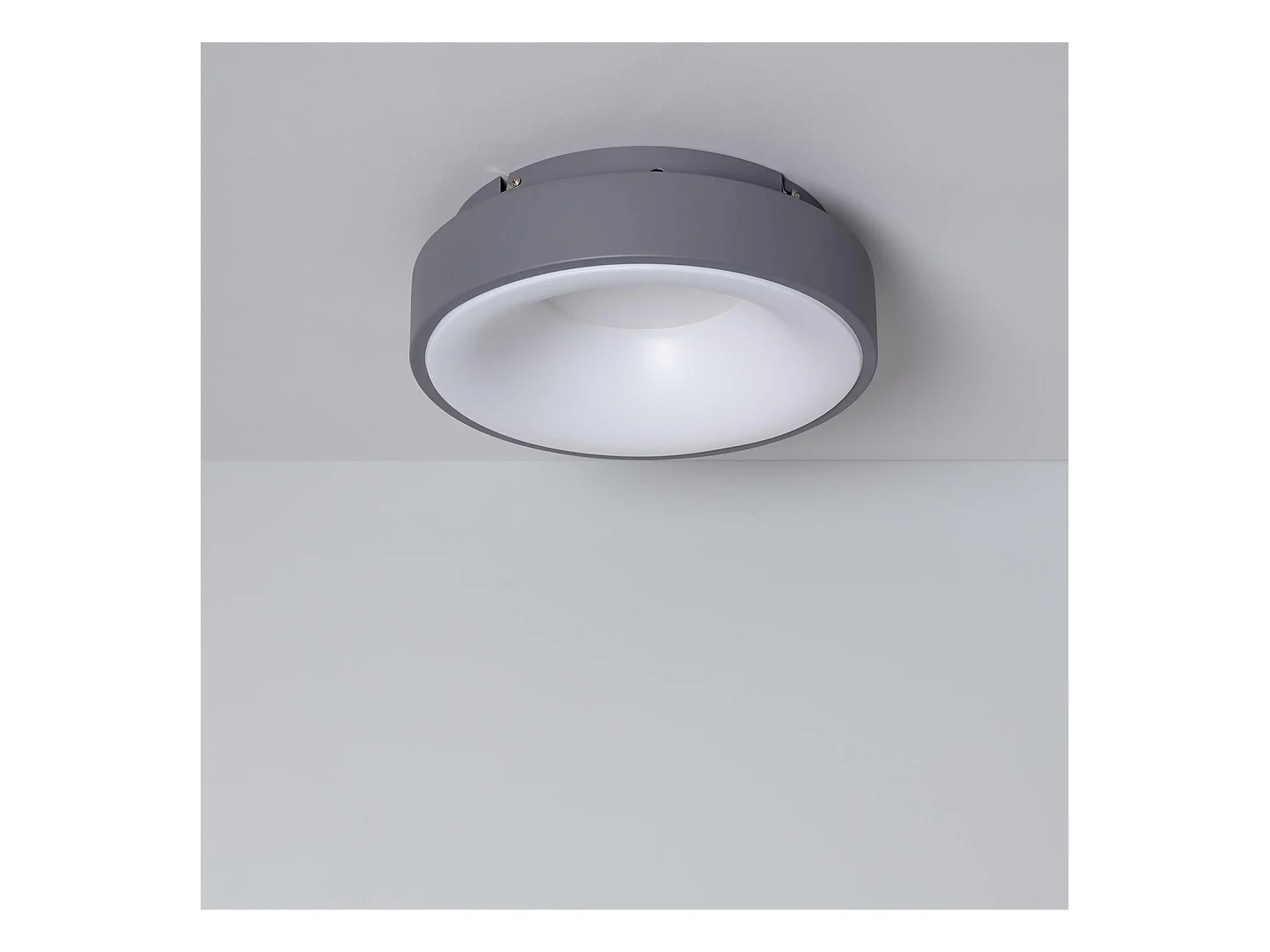 Plafonnier LED Rond Métal CCT Sélectionnable Wingu 15W Ø300 mm Gris