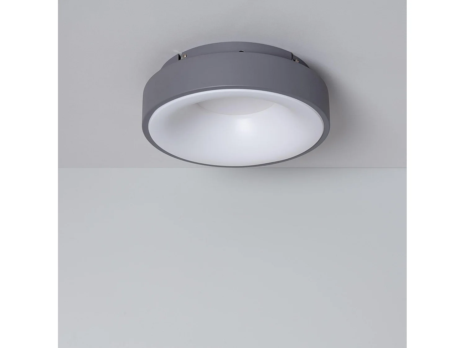 Plafonnier LED Rond Métal CCT Sélectionnable Wingu 15W Ø300 mm Gris
