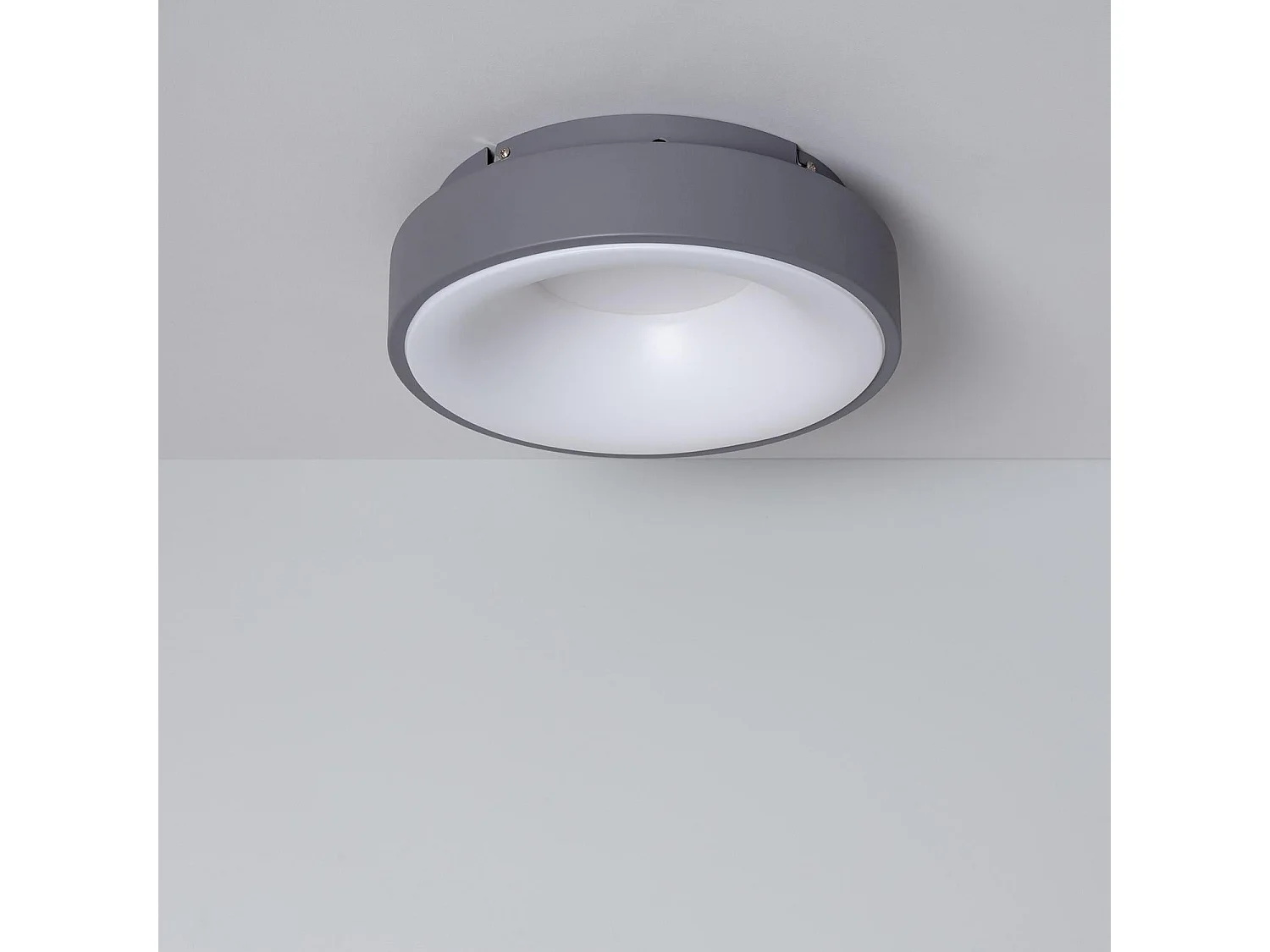 Plafonnier LED Rond Métal CCT Sélectionnable Wingu 15W Ø300 mm Gris