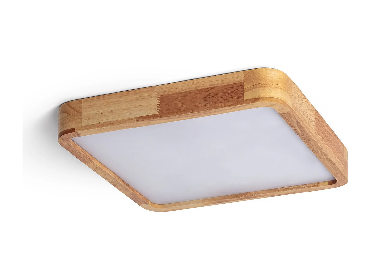 Plafonnier LED Carré Bois 20W CCT Sélectionnable Kayu 400x400 mm Bois
