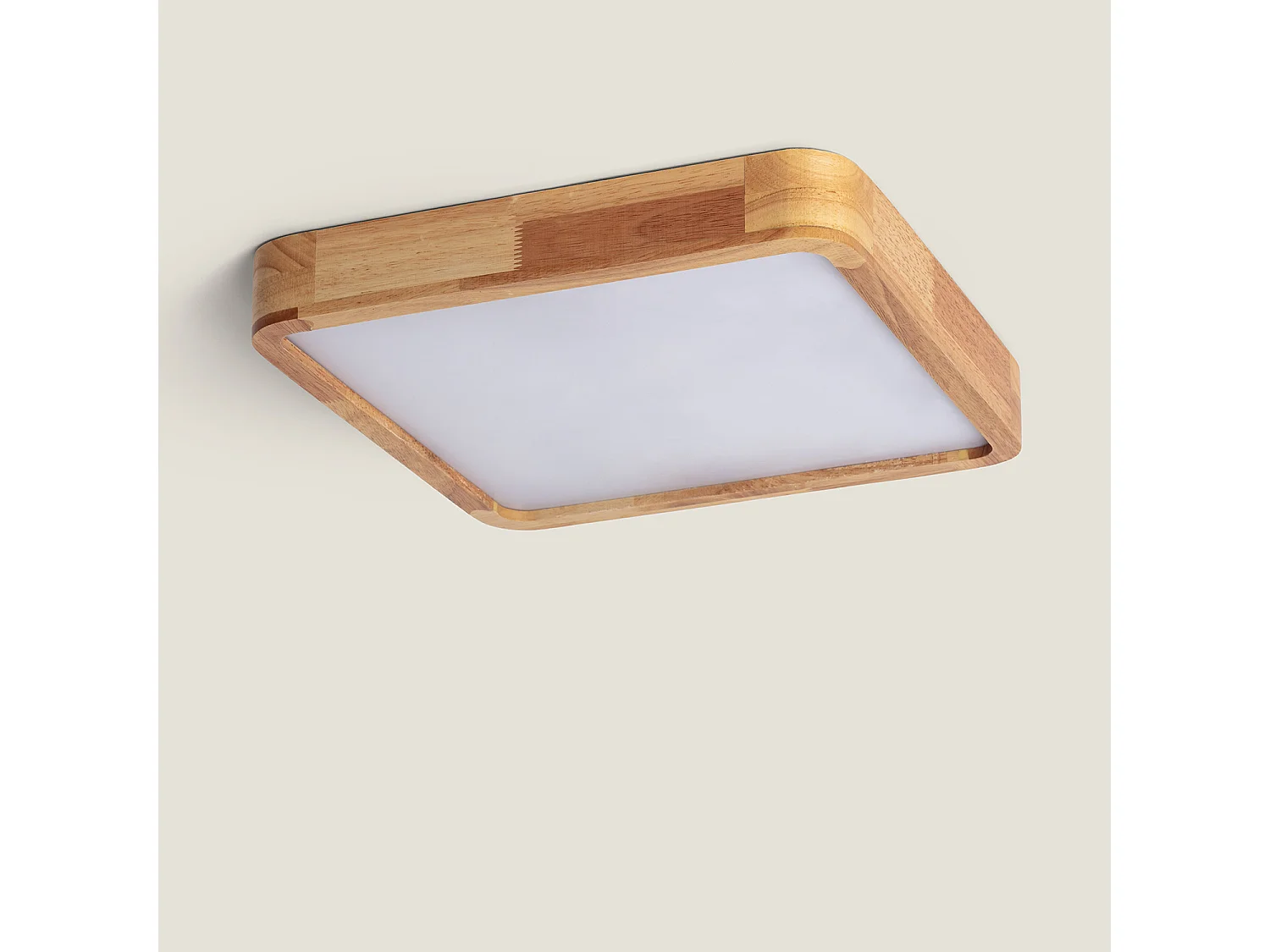 Plafonnier LED Carré Bois 20W CCT Sélectionnable Kayu 400x400 mm Bois