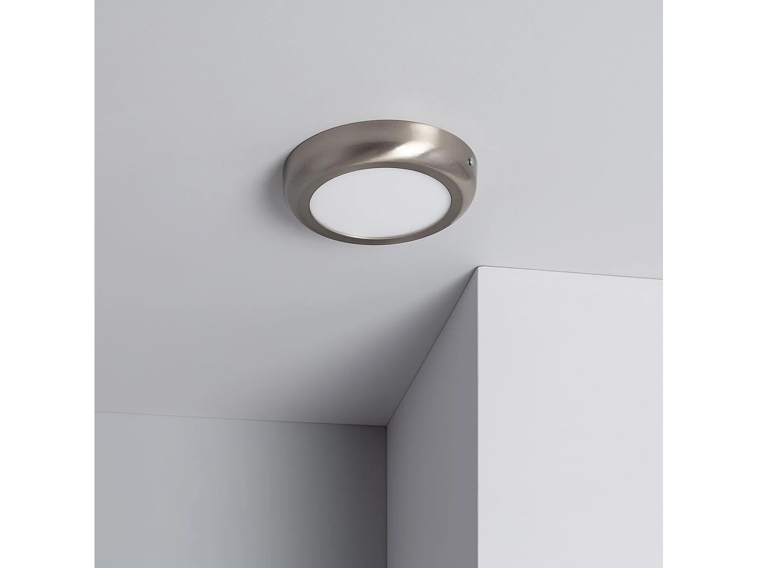 Plafonnier LED Rond 12W Métal Design Silver Ø175 mm  4000K Blanc neutre