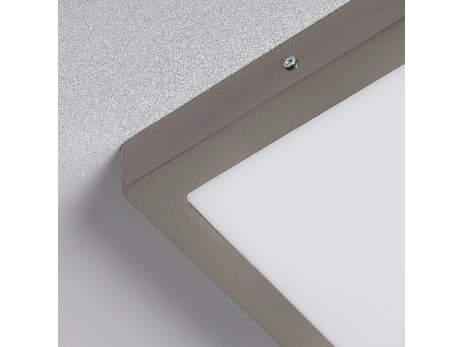 Plafonnier LED Carré Métal 18W Argenté 225x225 mm  3000K Blanc chaud