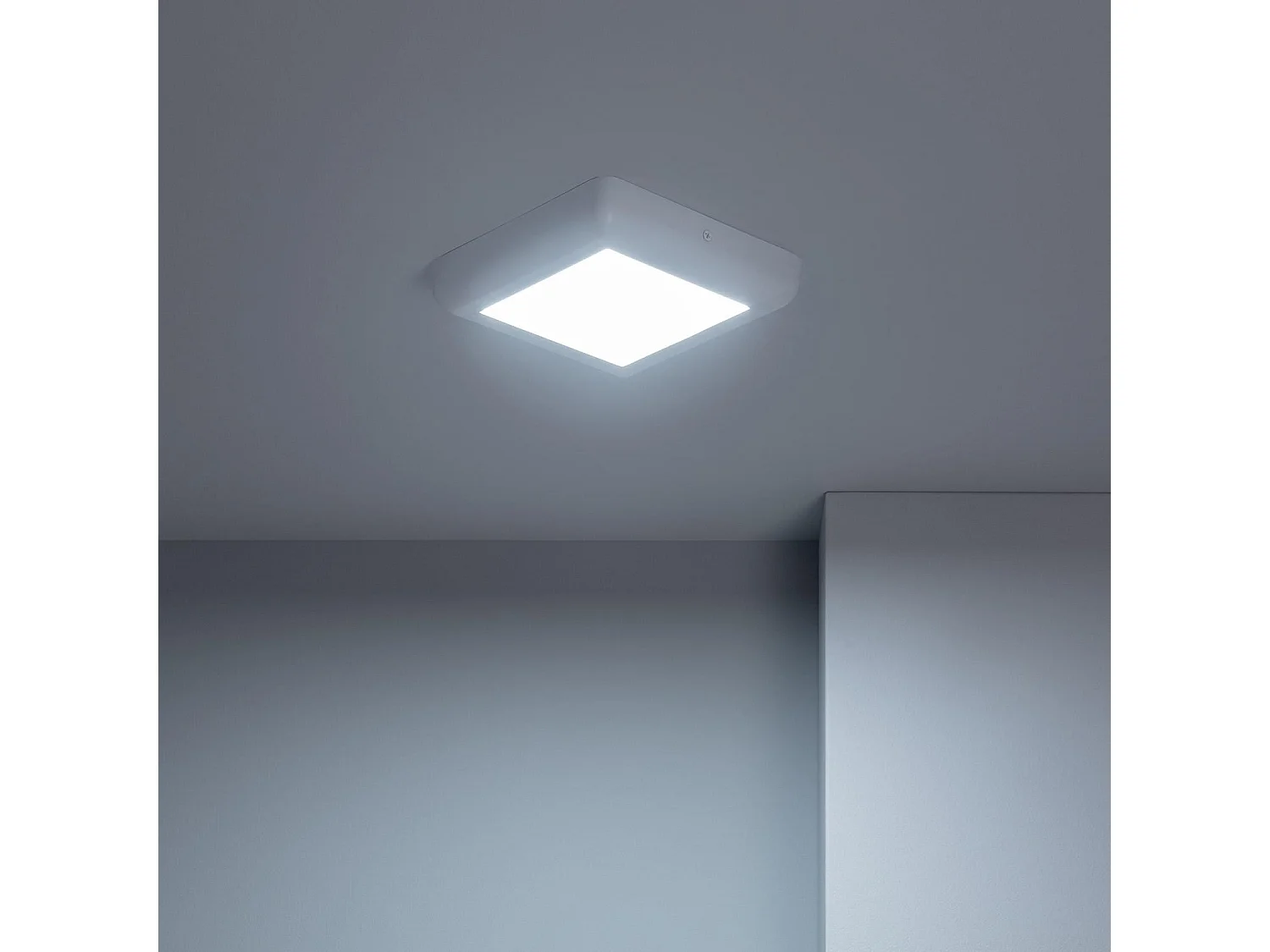 Plafonnier LED Carré Métal Design White 12W 178x178mm  6000K Blanc froid