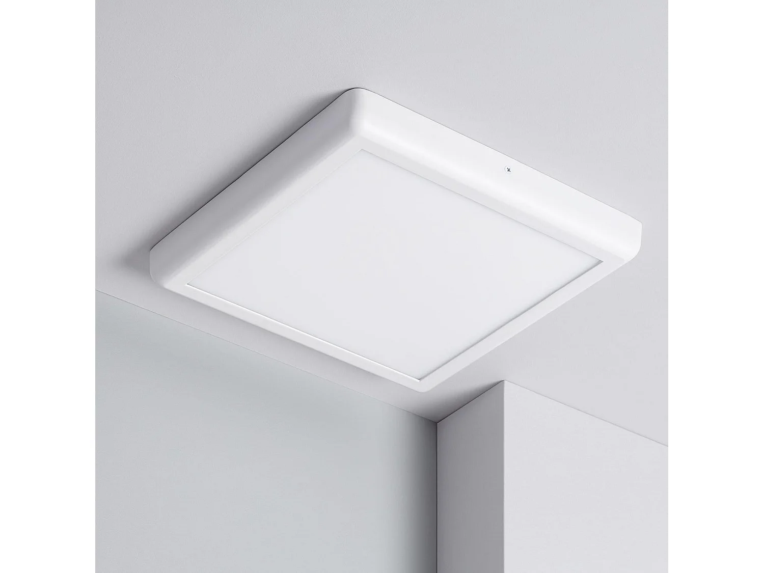 Plafoniera LED 24W Quadrata Metallo 300x300 mm Design Bianco 3000K Bianco Caldo