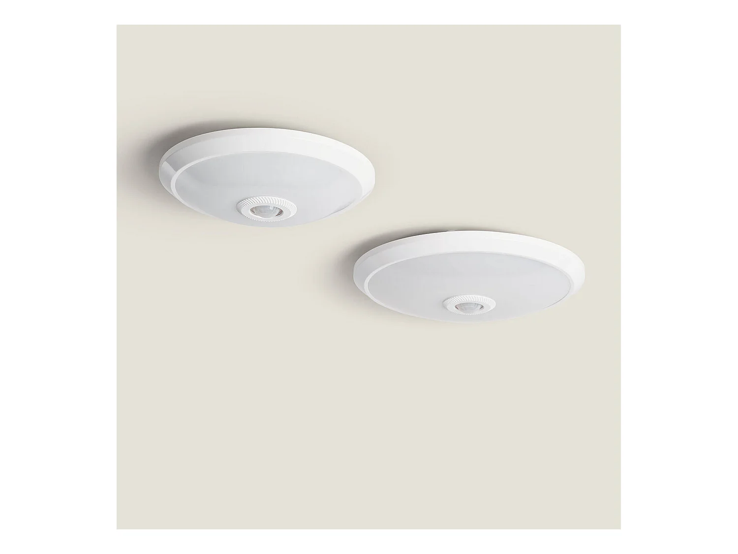 Plafonnier LED 20W avec Détecteur de Mouvement PIR et Crépusculaire Design Ø295 mm  3000K Blanc chaud