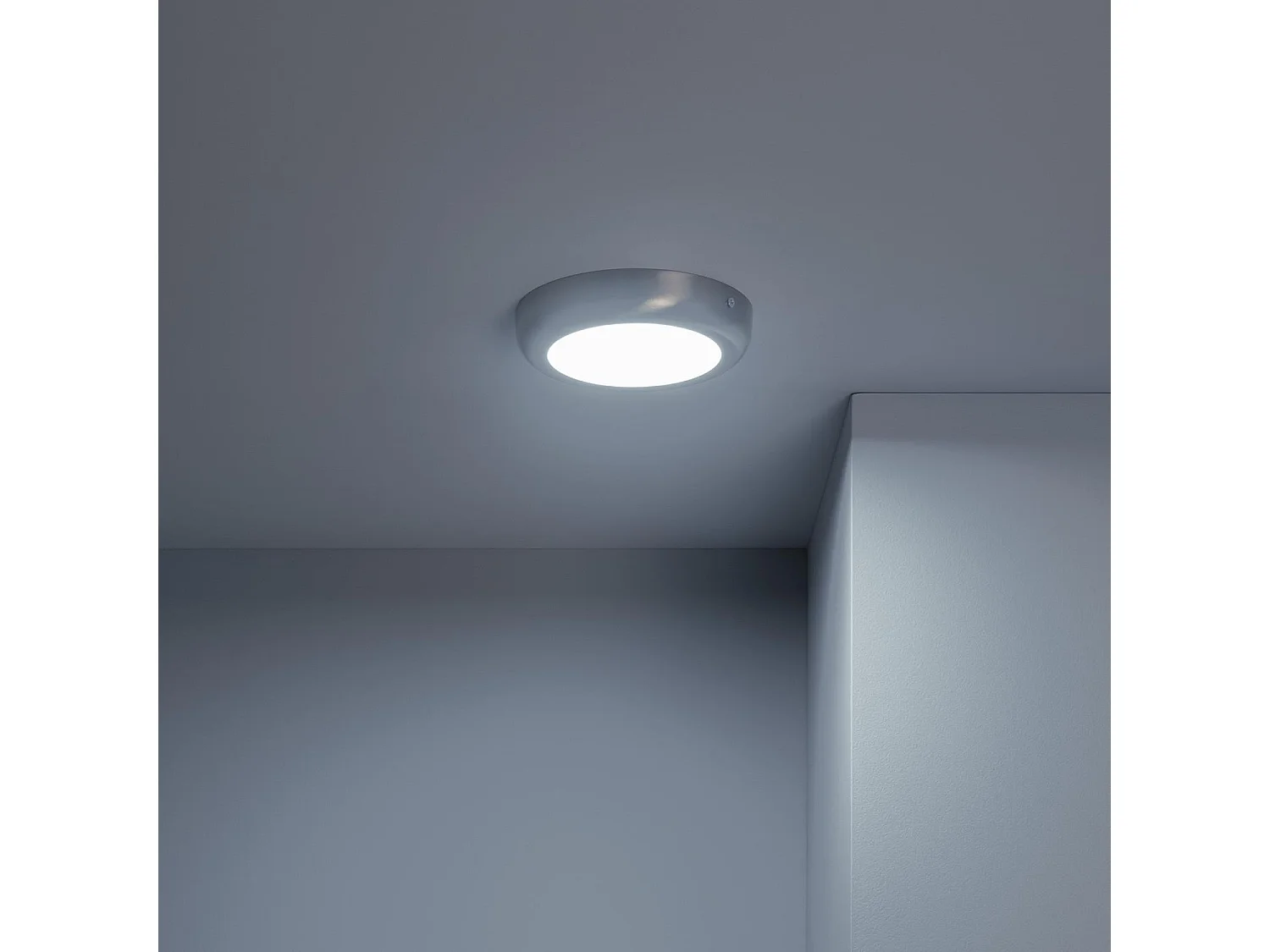 Plafón LED 12W Circular Metal Ø175 mm Design Silver 6000K Blanco Frío