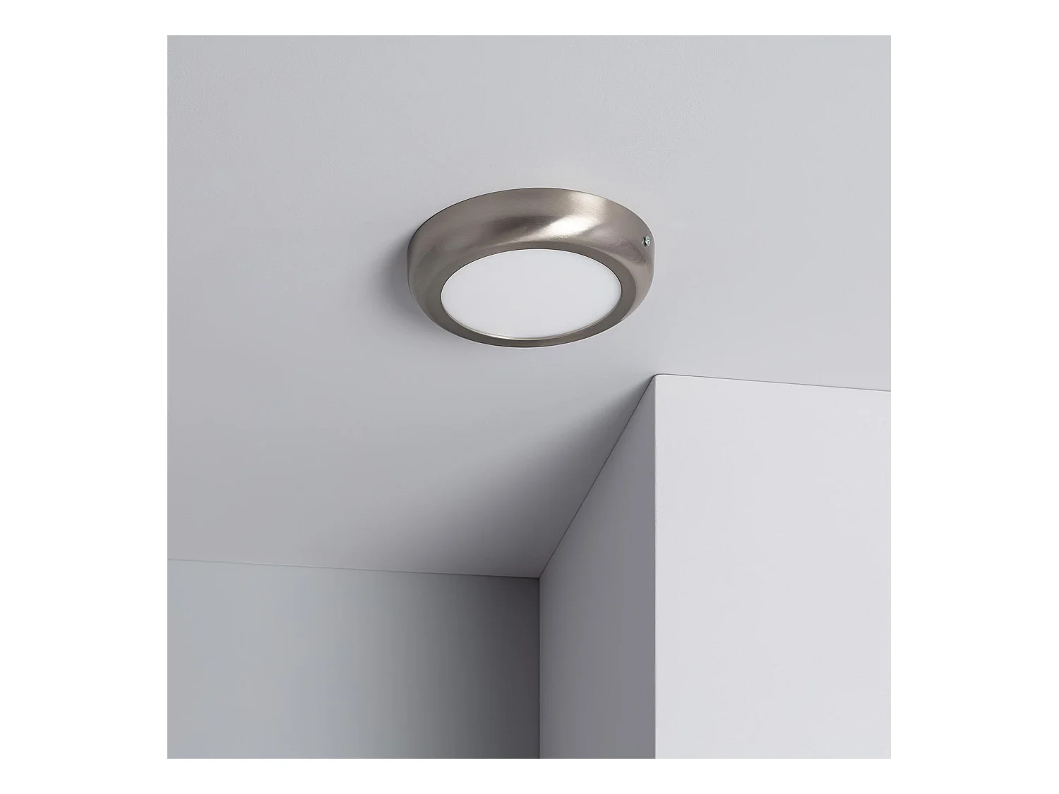 Plafonnier LED Rond 12W Métal Design Silver Ø175 mm  6000K Blanc froid
