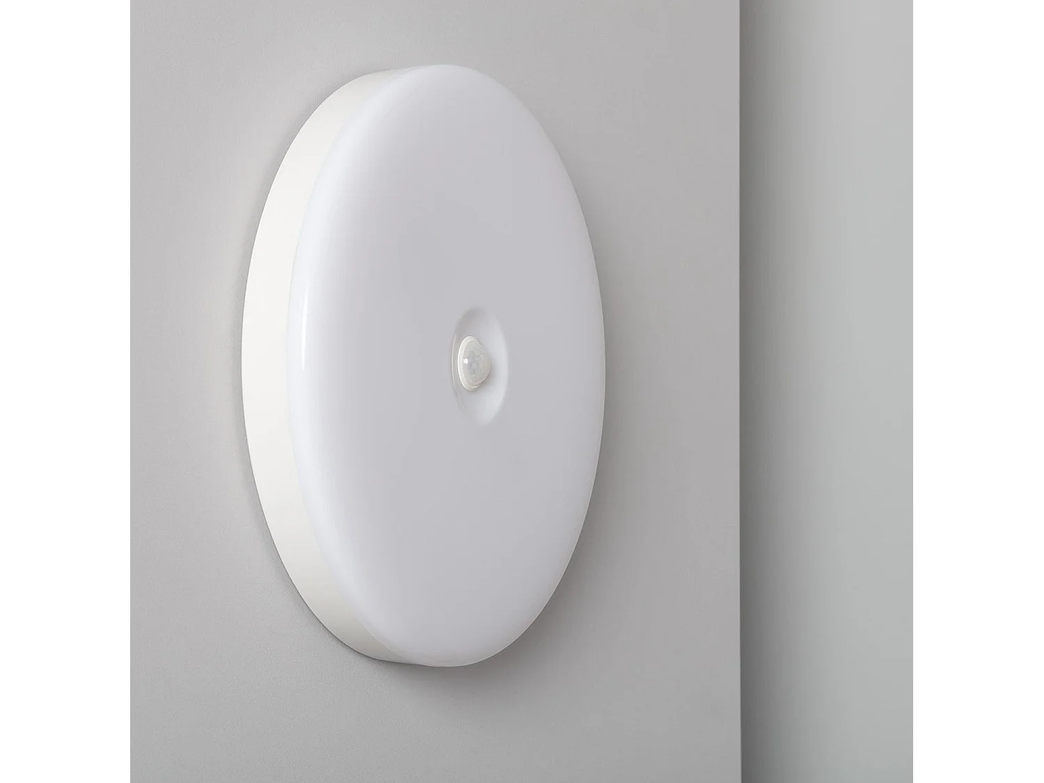 Plafonnier LED Rond 18W No Flicker Ø290 mm avec Détecteur de Présence PIR et Crépusculaire  Blanc