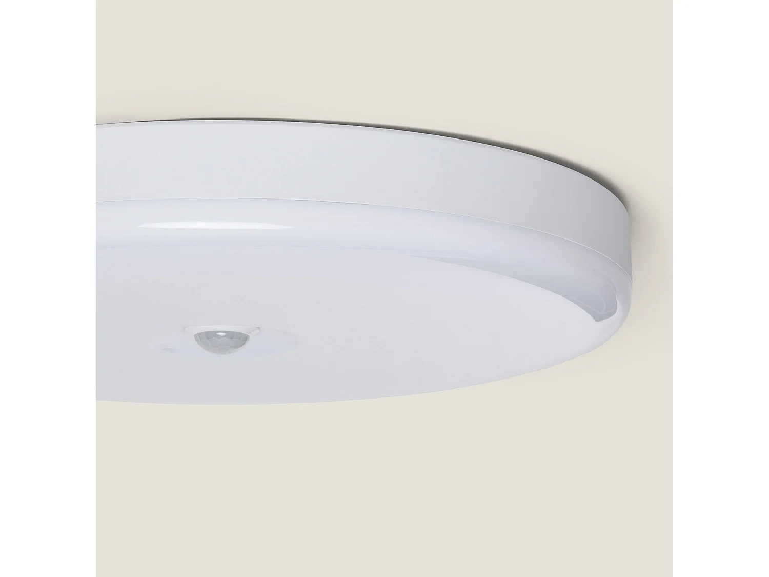 Plafonnier LED Rond 18W No Flicker Ø290 mm avec Détecteur de Présence PIR et Crépusculaire  Blanc