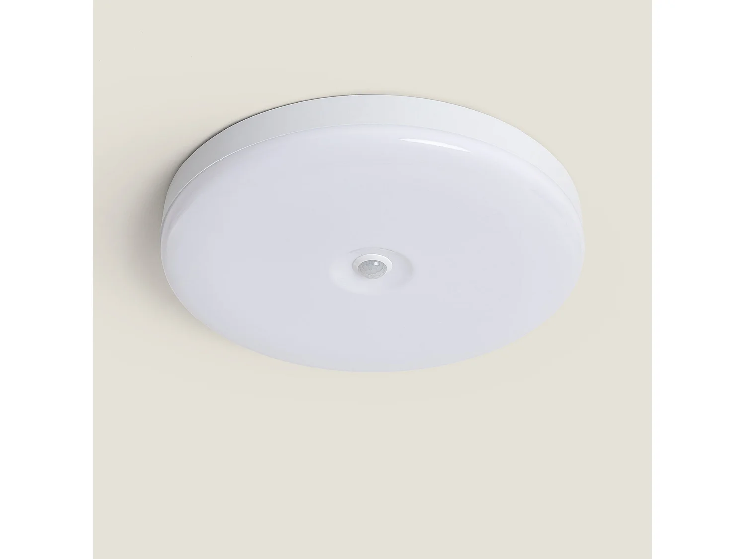 Plafoniera LED 18W Circolare Ø290 mm No Flicker con Sensore di Movimento PIR e Crepuscolare Bianco