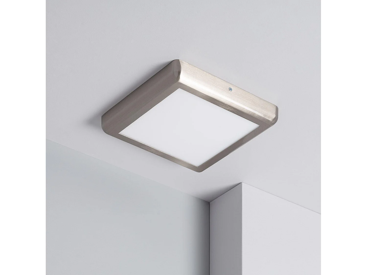 Plafón LED 18W Cuadrado Metal 225x225 mm Design Silver 4000K Blanco Neutro