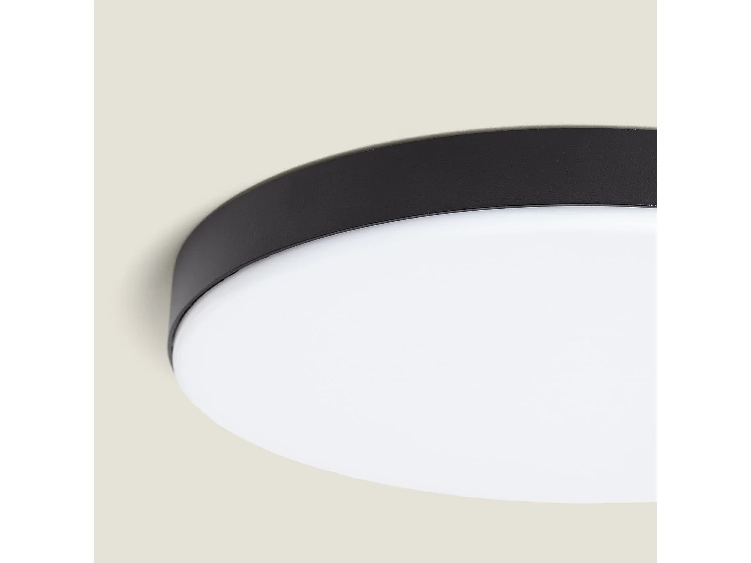 Plafonnier LED Extérieur Rond 24W Dimmable Ø220 mm Noir