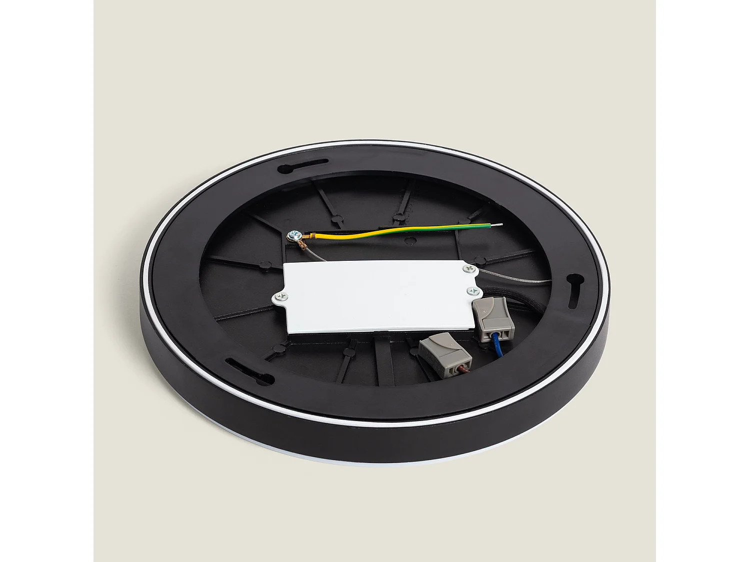Plafonnier LED Extérieur Rond 24W Dimmable Ø220 mm Noir